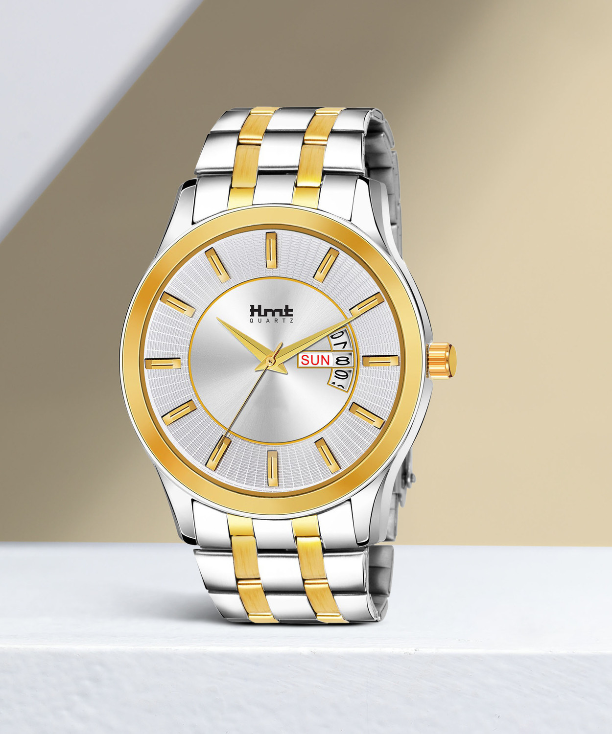 Image of EHMT HM-336-SILVER HM-336-SILVER Gold Platted Premium Analog Watch - For Men