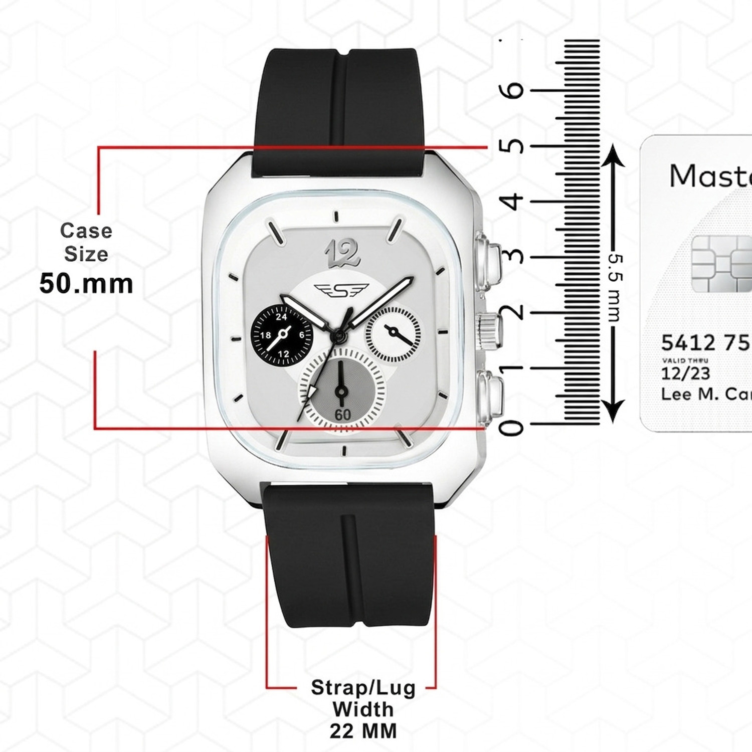 Image of Shivark SL-45 Silicone Strap multifunctional new square design Analog Watch - For Men
