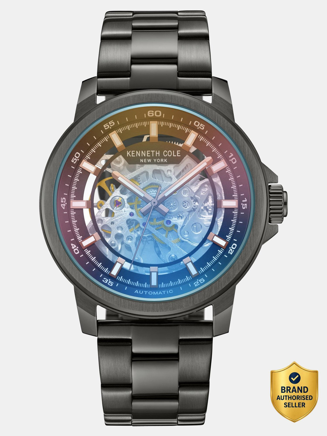 Image of Kenneth Cole Kenneth Cole Automatic Grey Dial Grey Stainless Steel Strap Analog Watch - For Men