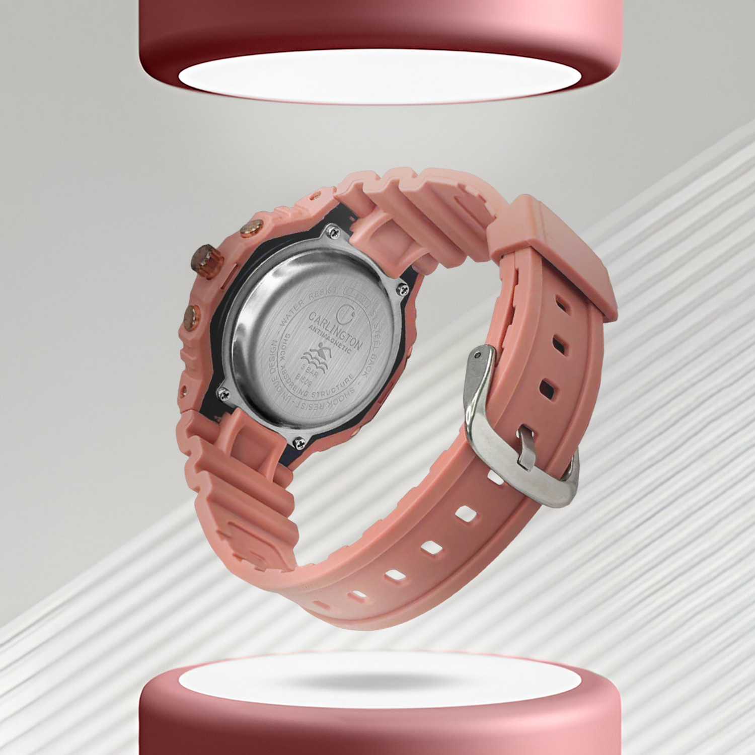 Image of Carlington CT 8120 Pink Velocity Series Analog-Digital Watch - For Women