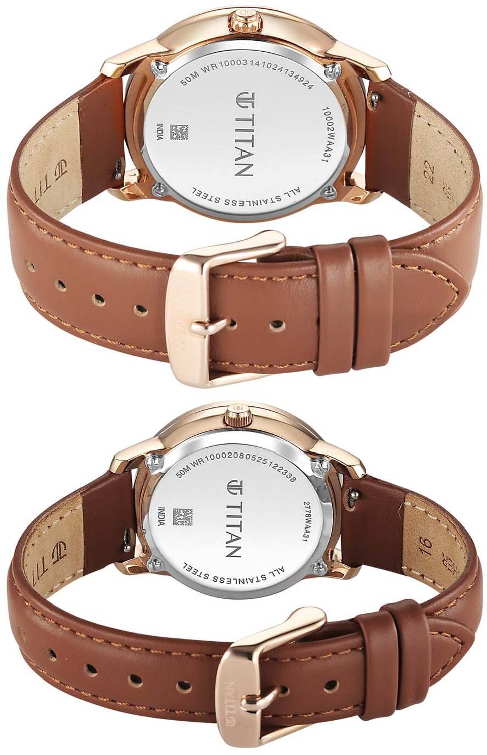 Titan Royal Bandhan Pink Couple's Watch - Image 5