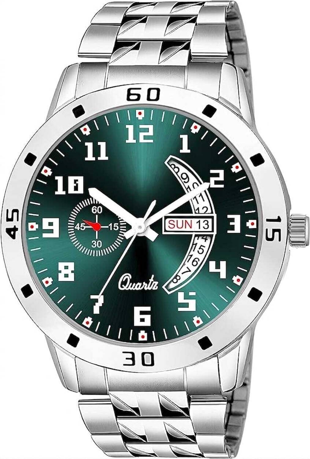 Anandani Trending Day & Date Premium Watch Stainless Steel (Forest Green-Dial Wrist Watch Trending Day & Date Premium Watch Stainless Steel (Forest Green-Dial Wrist Watch Analog Watch  - For Men
