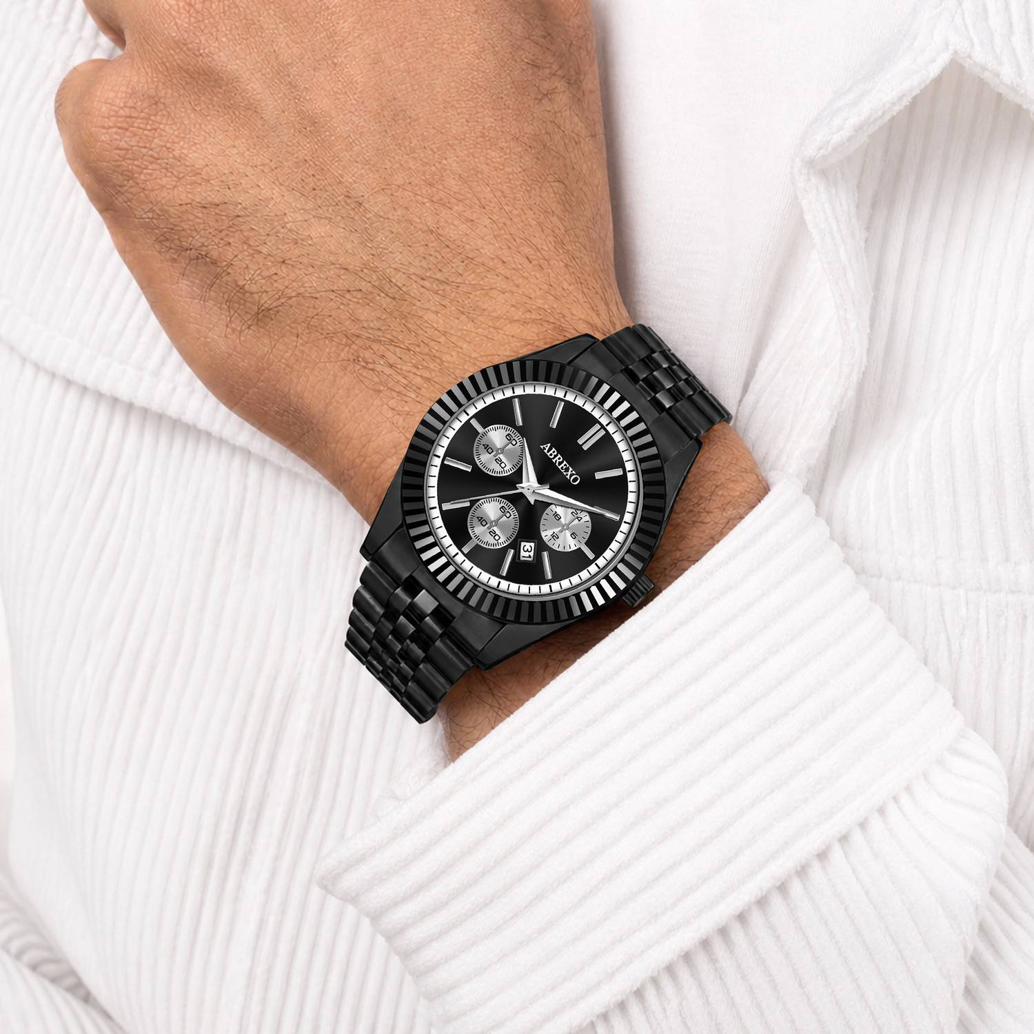 ABREXO Abx3500 Black Chrono RLX Watch - Image 3