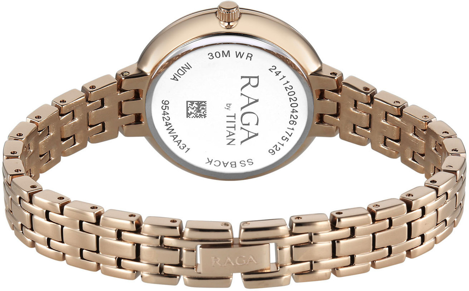 Image of Titan Raga Spotlight 2.0 Raga Spotlight 2.0 3Hands Silver Dial Rose Gold Strap Analog Watch - For Women