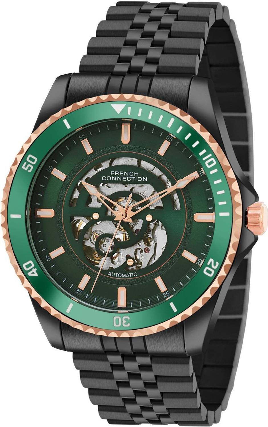 French Connection Aether Drive Green Automatic Watch - Image 3