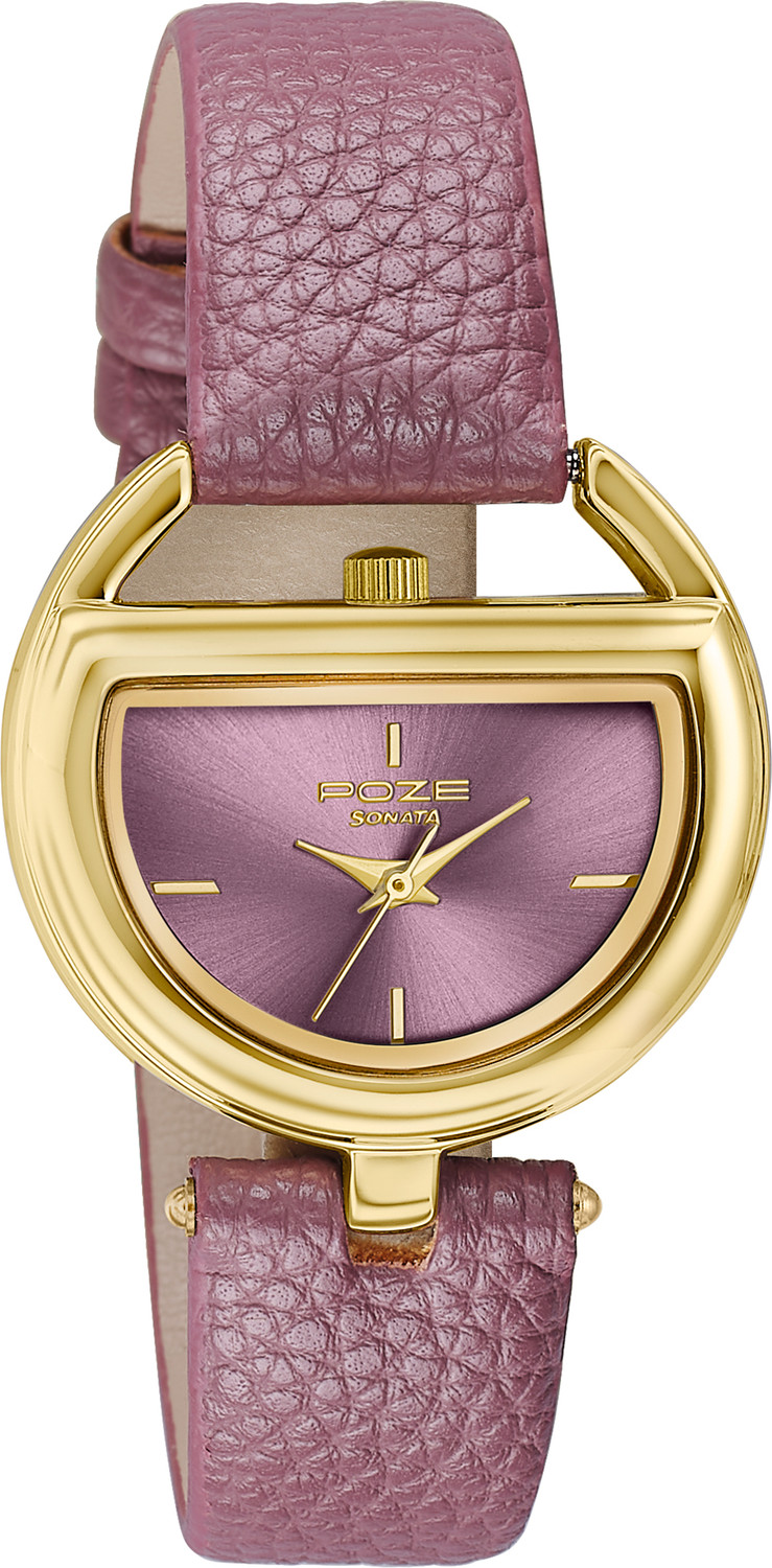Image of SONATA Poze 8 Sonata Poze 8 Quartz Purple Dial Purple PU Leather Strap Analog Watch - For Women