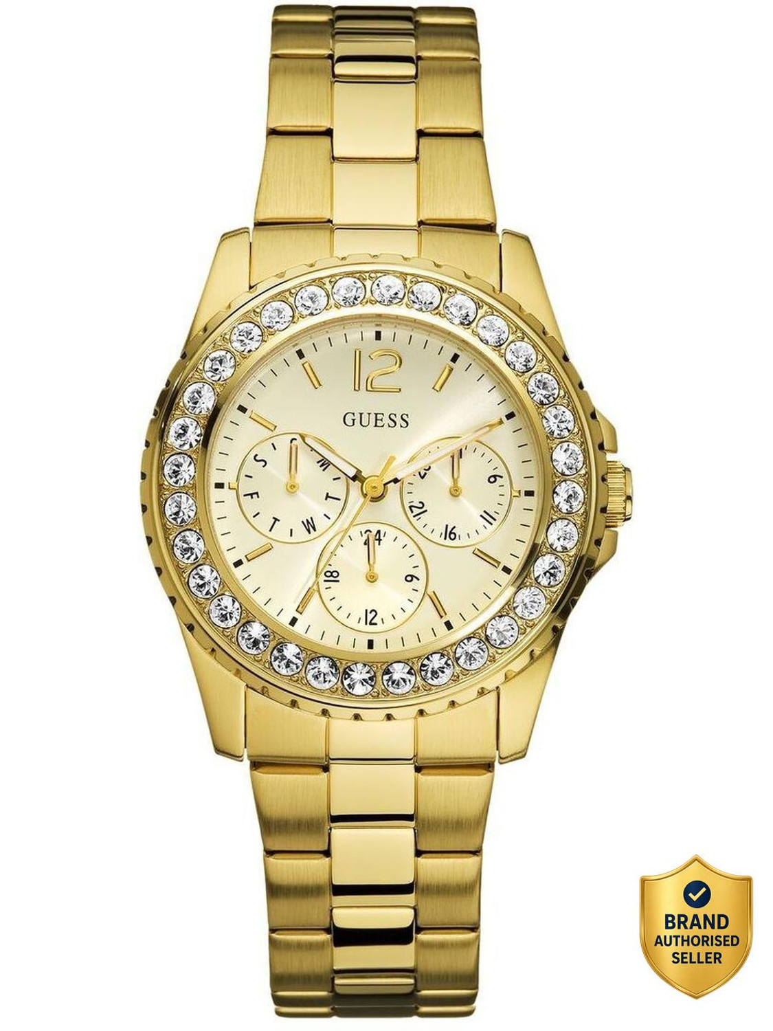 Image of GUESS White Round Analog Watch - For Women U12005L1M
