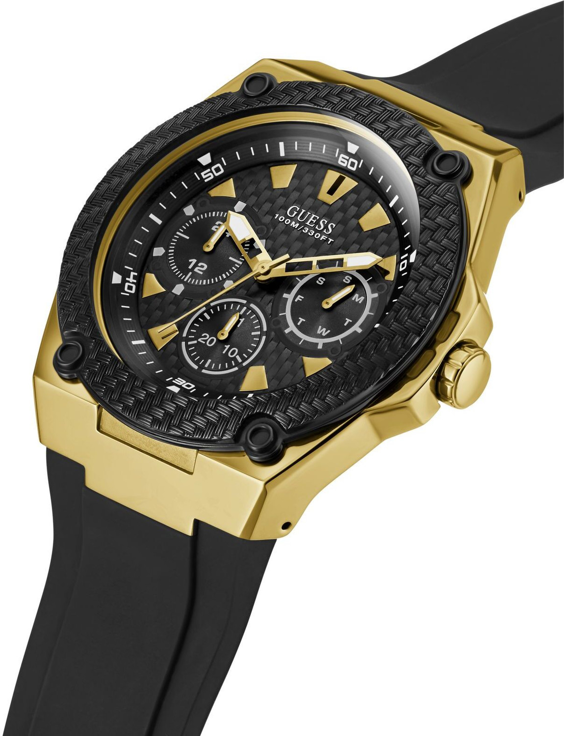 Image of GUESS Multifunction, Black Dial Analog Watch - For Men