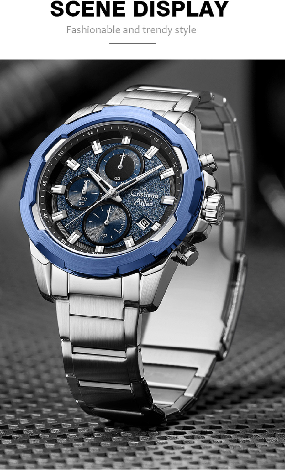 Image of Cristiano Aillen CA-8888 Luxury Oversized Waterproof Sports Analog Watch - CA-8888 Analog Watch - For Men