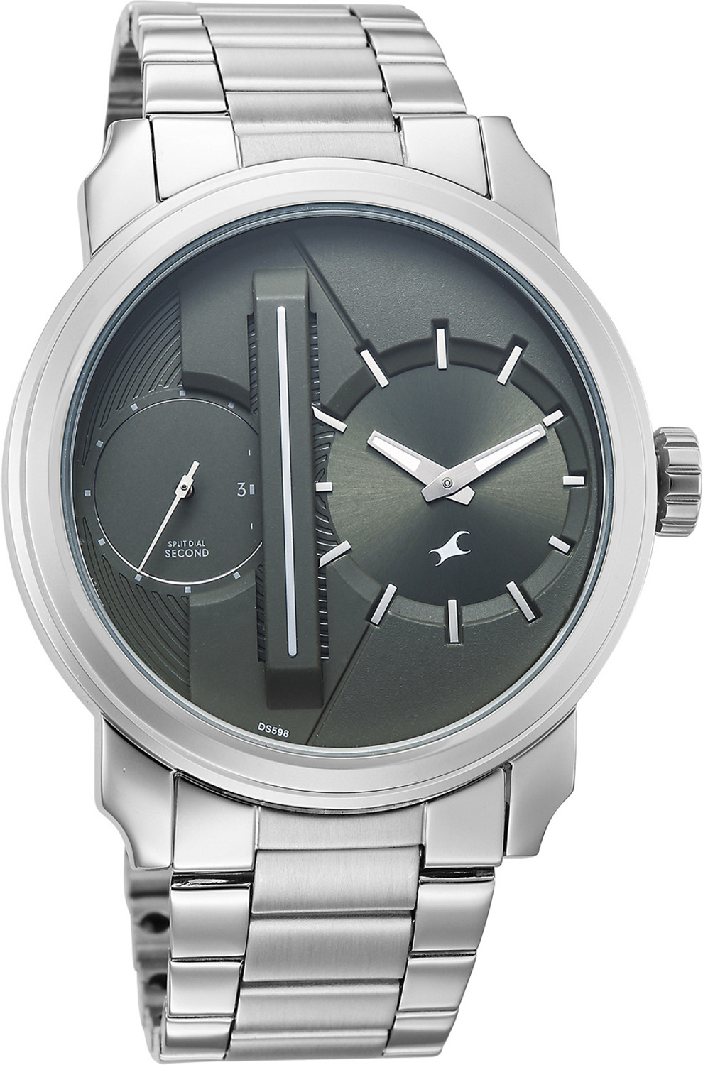 Image of Fastrack Fastrack Pulse IV Quartz Olive green Dial Silver Stainless Steel Strap Analog Watch - For Men