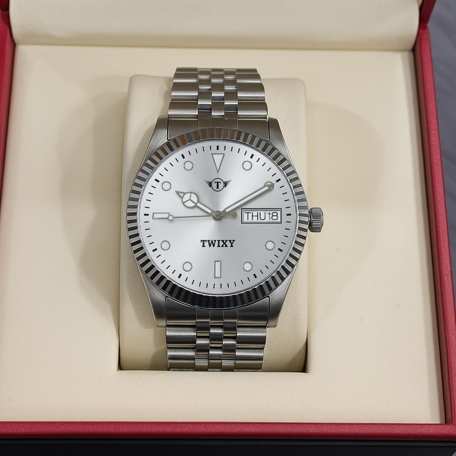 Image of TWIXY TYW-08 Silver TWIXY Trending Silver Dial Analog Watch - For Men