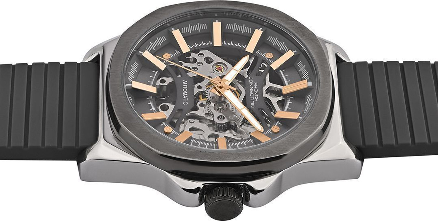 Image of French Connection Mechalume MECHALUME See Through Grey Round Dial | Men's Grey Automatic Watch Analog Watch - For Men