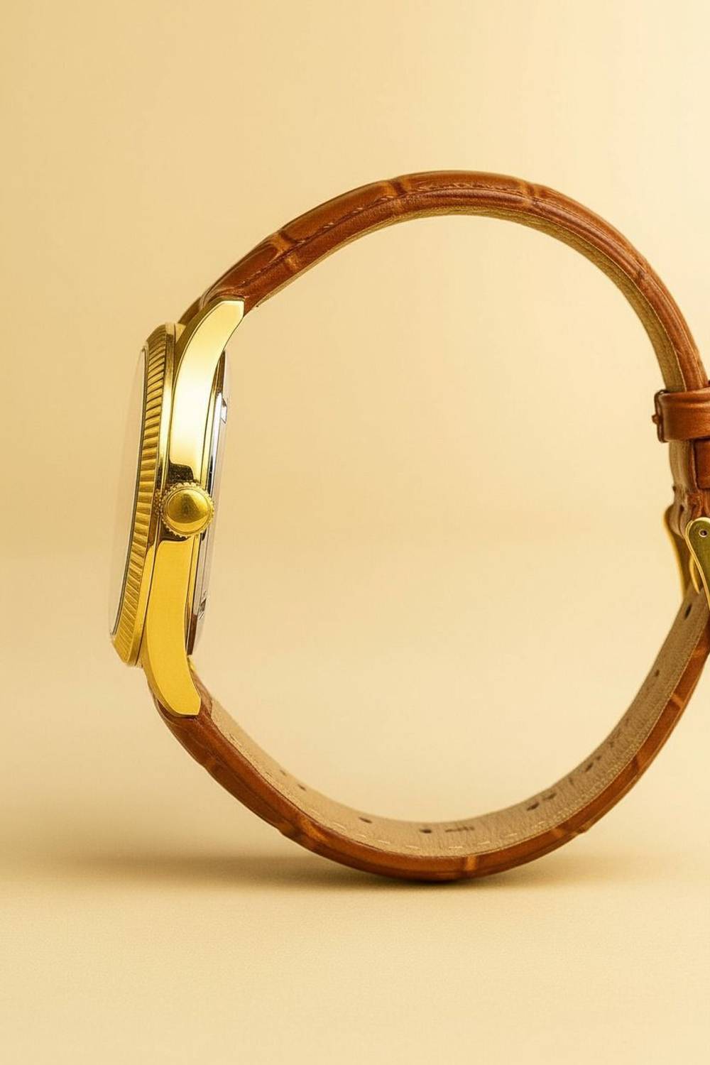 homot Black Dial Gold Case Men's Watch - Image 5