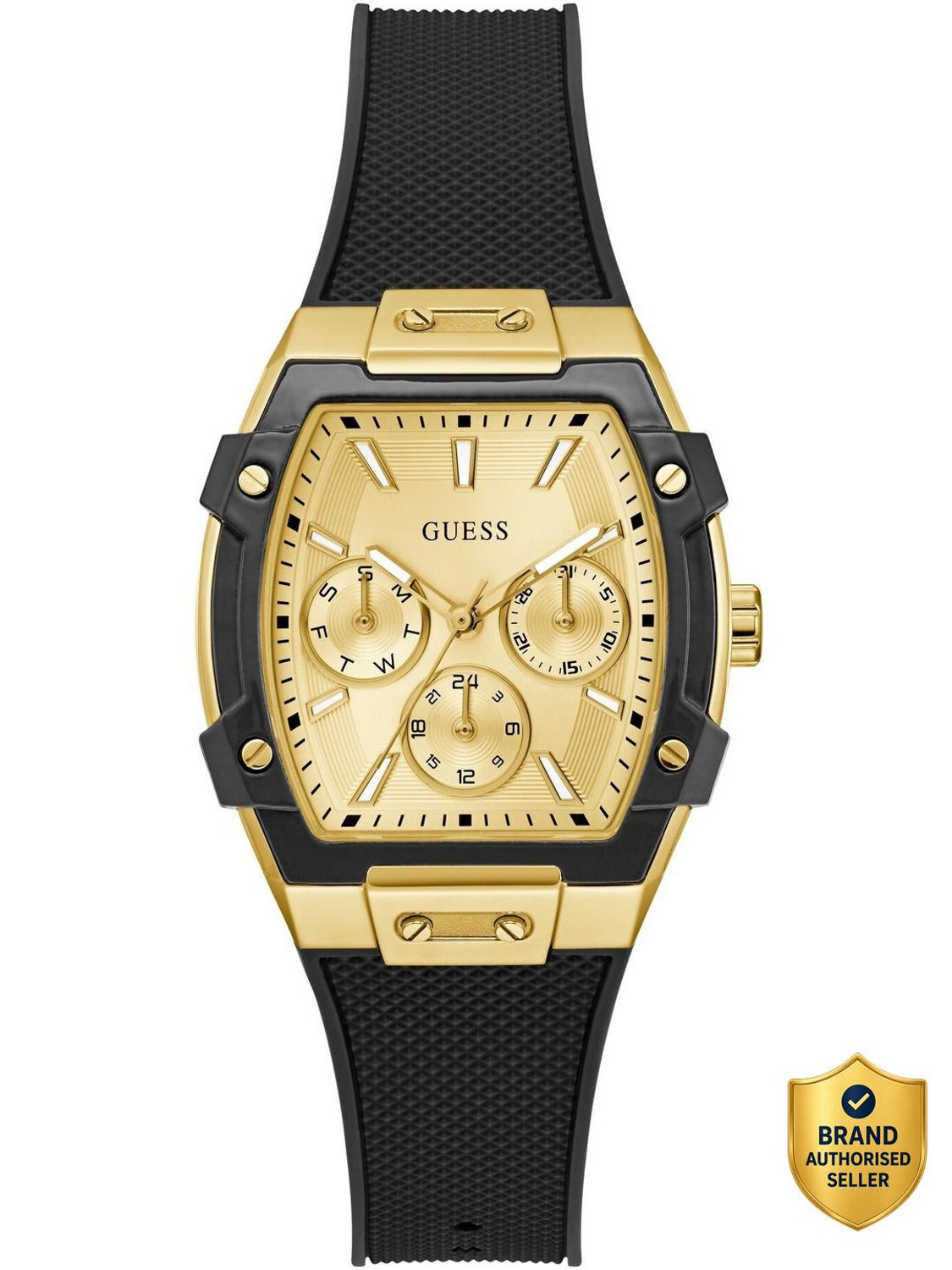 Image of GUESS GW0945L2 Champagne Rectangle Dial Analog Watch - For Women