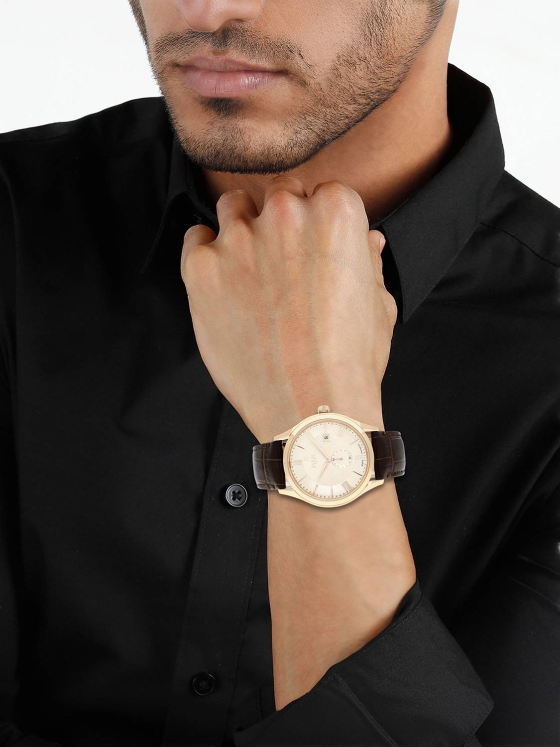 XYLYS Xylys SwiStainless Steel With Date Beige Dial Brown
