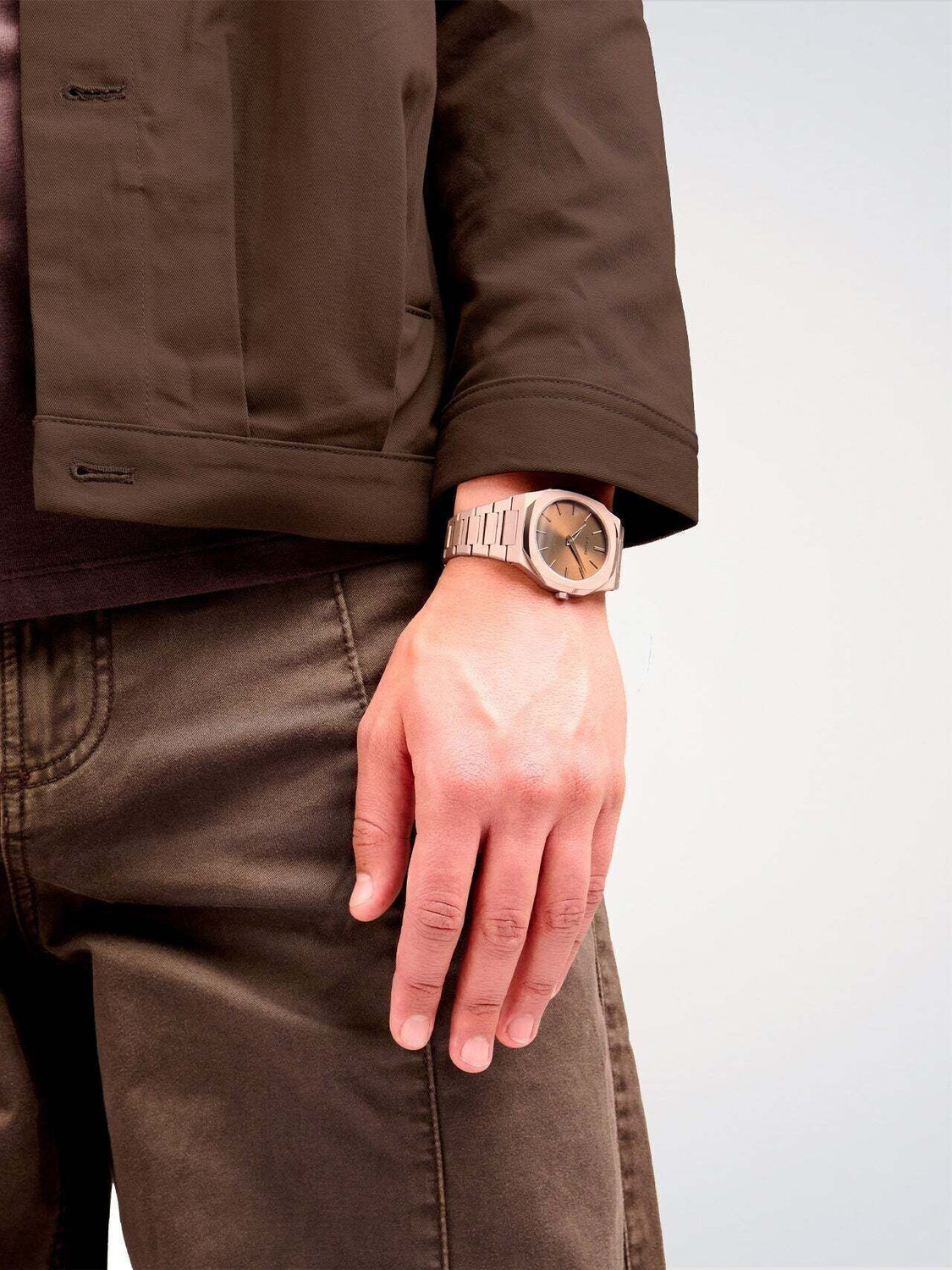 Image of D1 MILANO UTBJ10 Ultra Thin Brown Dial Quartz Analog Watch - For Men