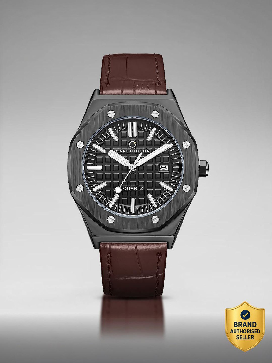 Image of Carlington CT 4040 Brown Belt Carlington Meridian Series Premium Gents Wrist Watches Analog Watch - For Men