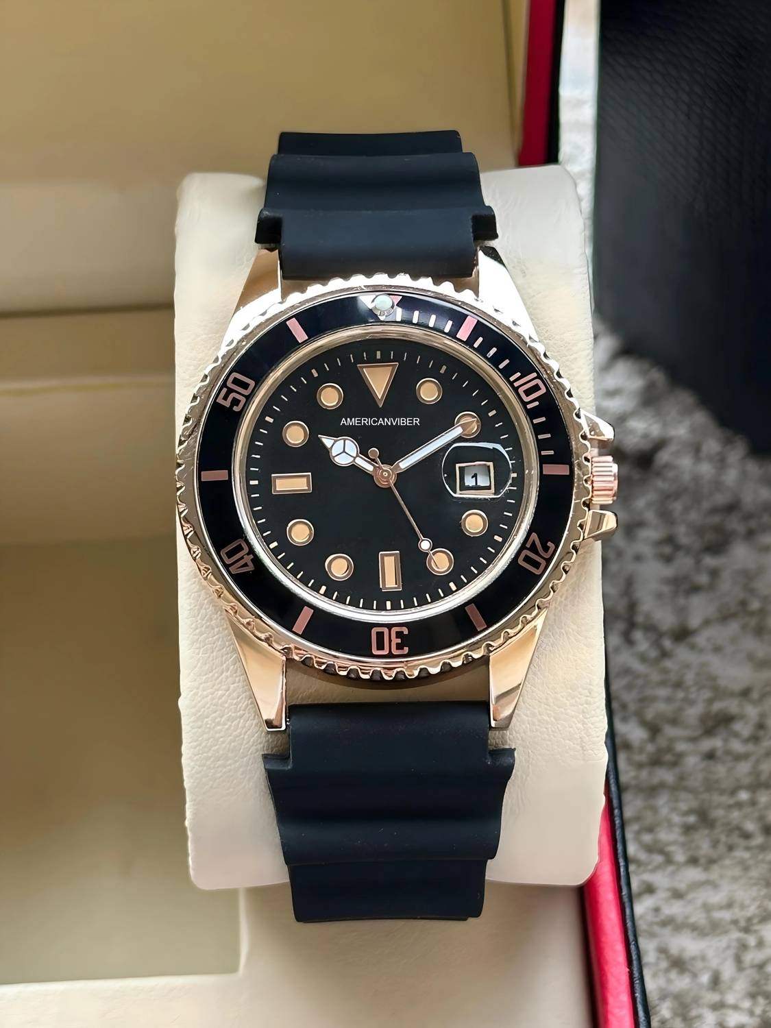 Americanviber AVM0024 Men's Silicone Analog Watch - Image 2