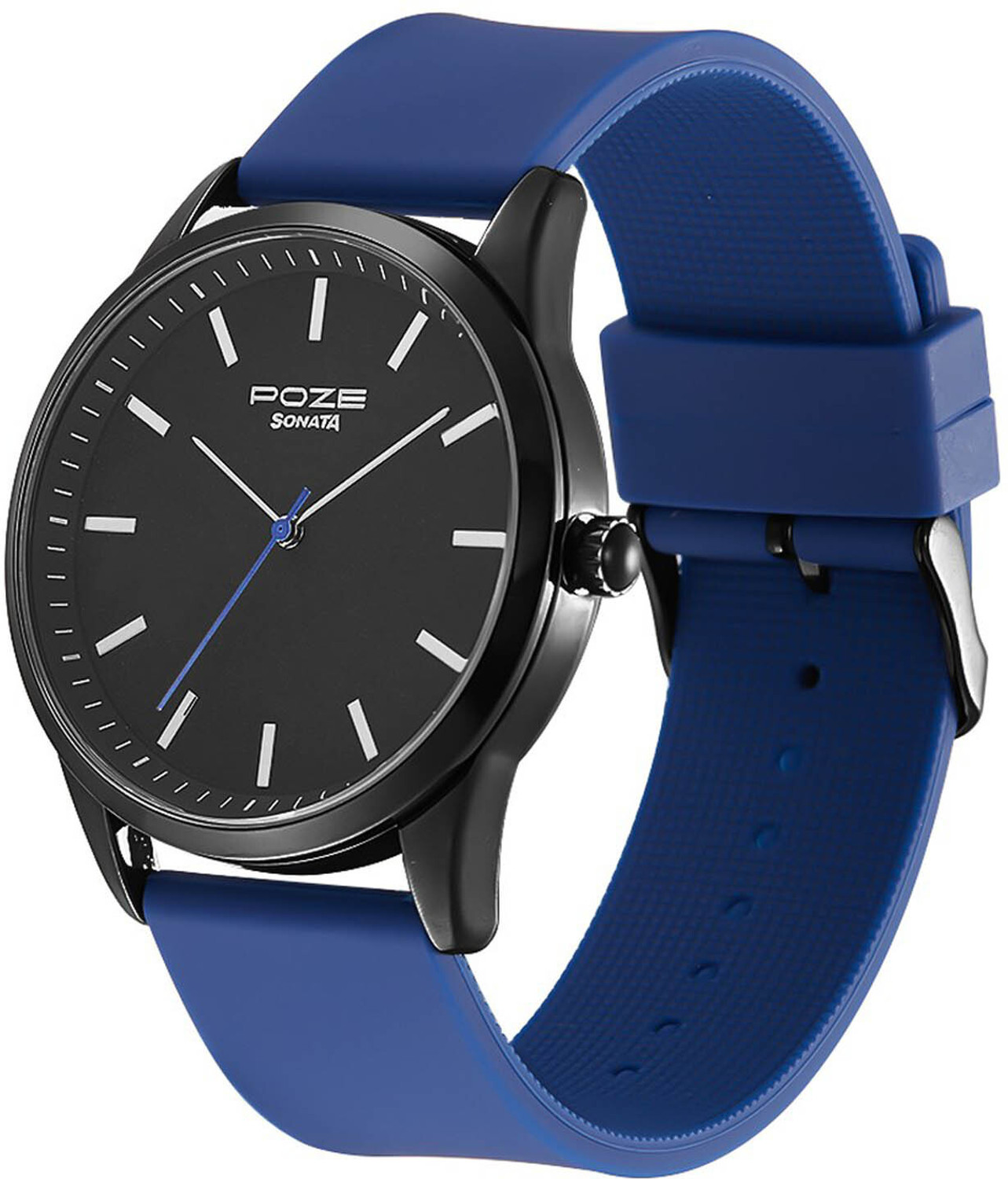Image of SONATA Poze by Sonata Quartz Analog Black Dial Silicone Strap Watch for Men Analog Watch - For Men