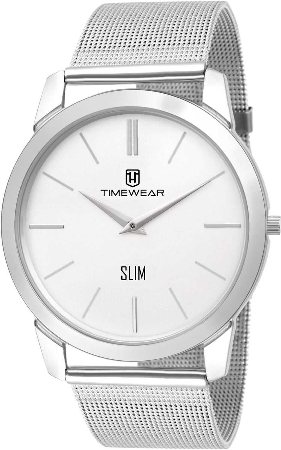 TIMEWEAR 244WDTG TIMEWEAR Slim Two Hands White Dial Stainless Steel Chain Analog Watch - For Men
