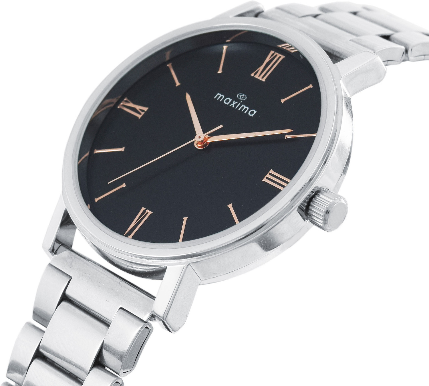 Image of MAXIMA Attivo Collection Attivo Men's collection, Silver Dial, SS Strap, Push Buckle, Formal Design Analog Watch - For Men