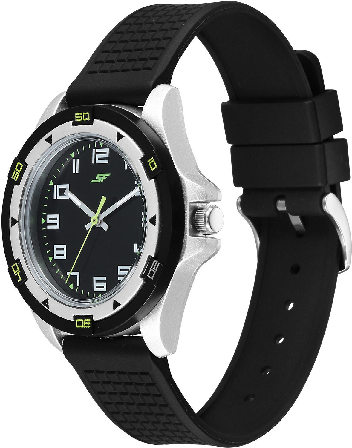 Image of SONATA Sporty Analog Analog Black Dail With Black Plastic Strap Analog Watch - For Men