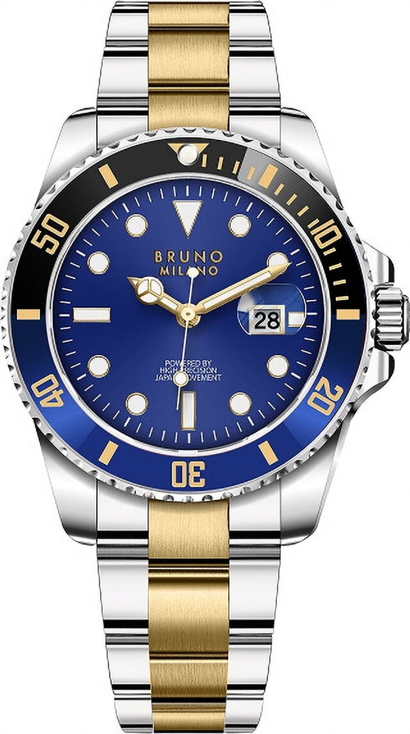 Bruno Milano Luxury Black Gold Blue Stainless Steel Analog watch for Men Analog Watch  - For Men