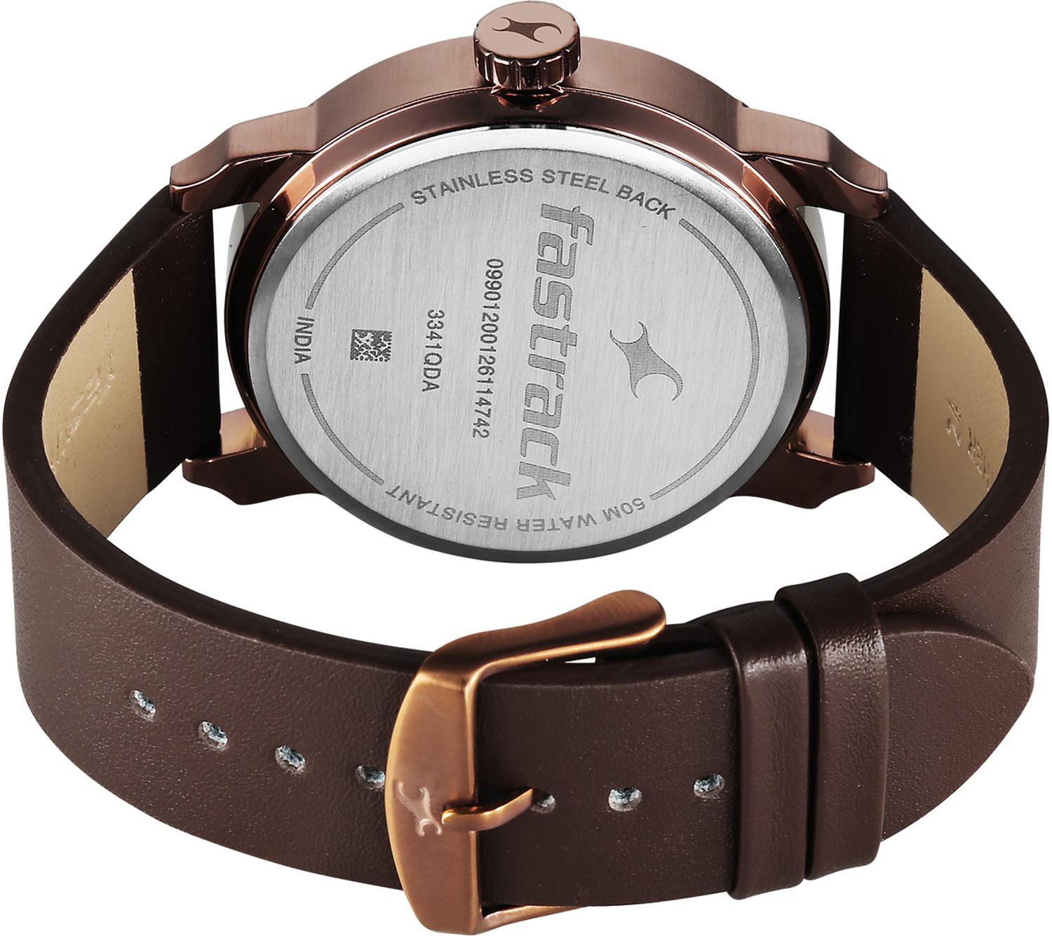 Image of Fastrack Fastrack Pulse IV Quartz Dark Green Dial Brown Leather Strap Analog Watch - For Men