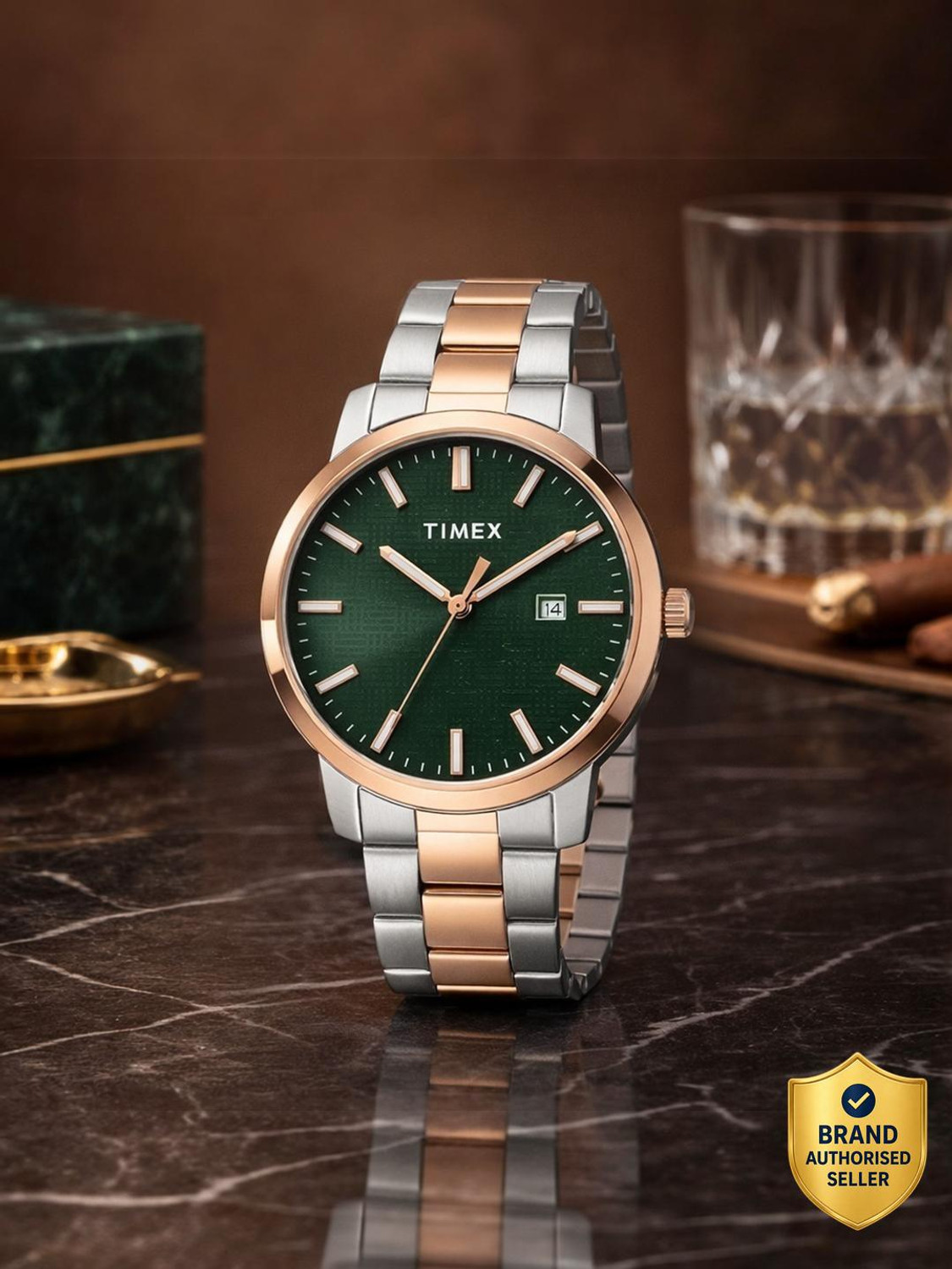 Image of TIMEX Green Date Dial Analog Watch - For Men