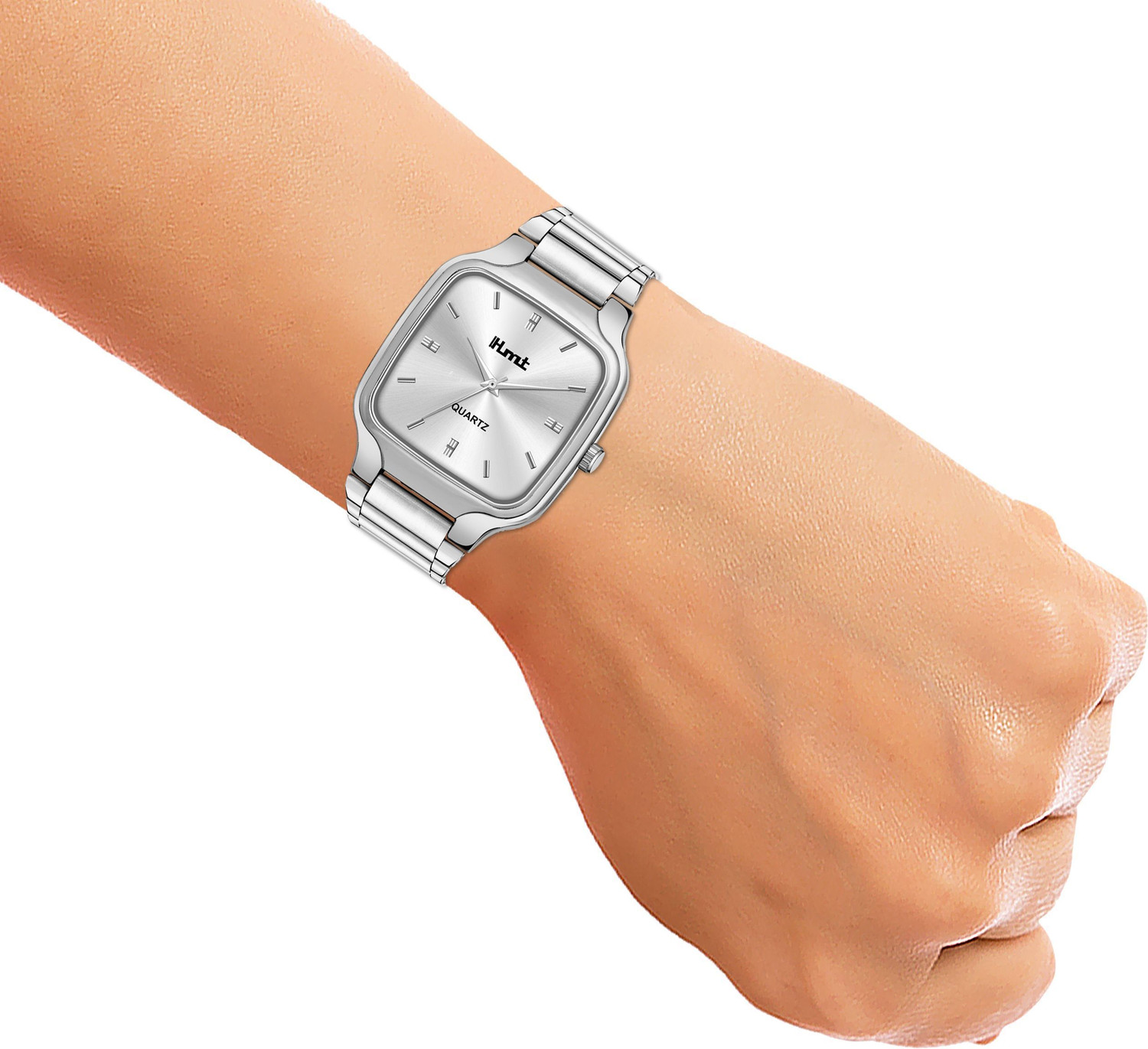 Image of hmt QUARTZ Plain Square Original Silver Plated For Boys Analog Watch - For Men