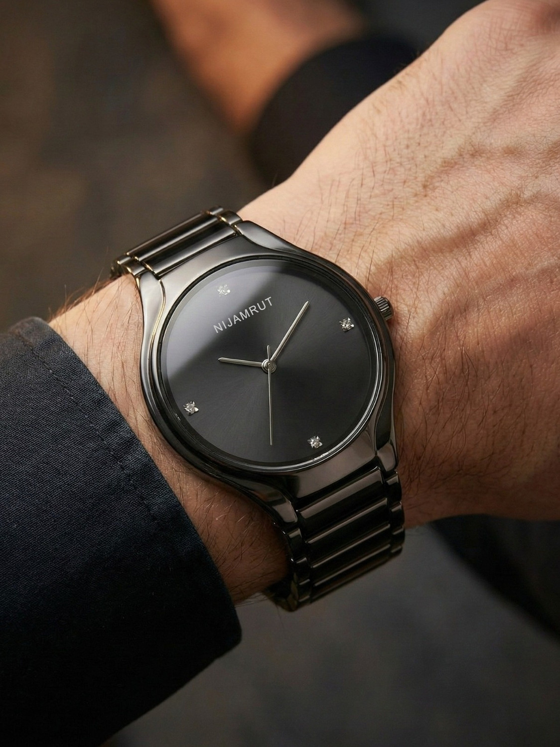 Image of NIJAMRUT AVM39 - FULL BLACK Analog Watch - For Men