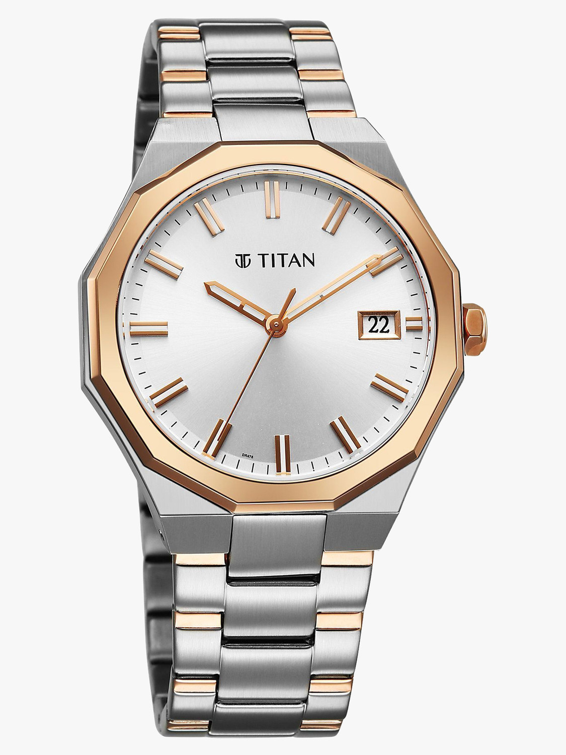 Image of Titan Dodecagon Titan Dodecagon Quartz Silver Round Dial Men's Watch / Analog Watch - For Men