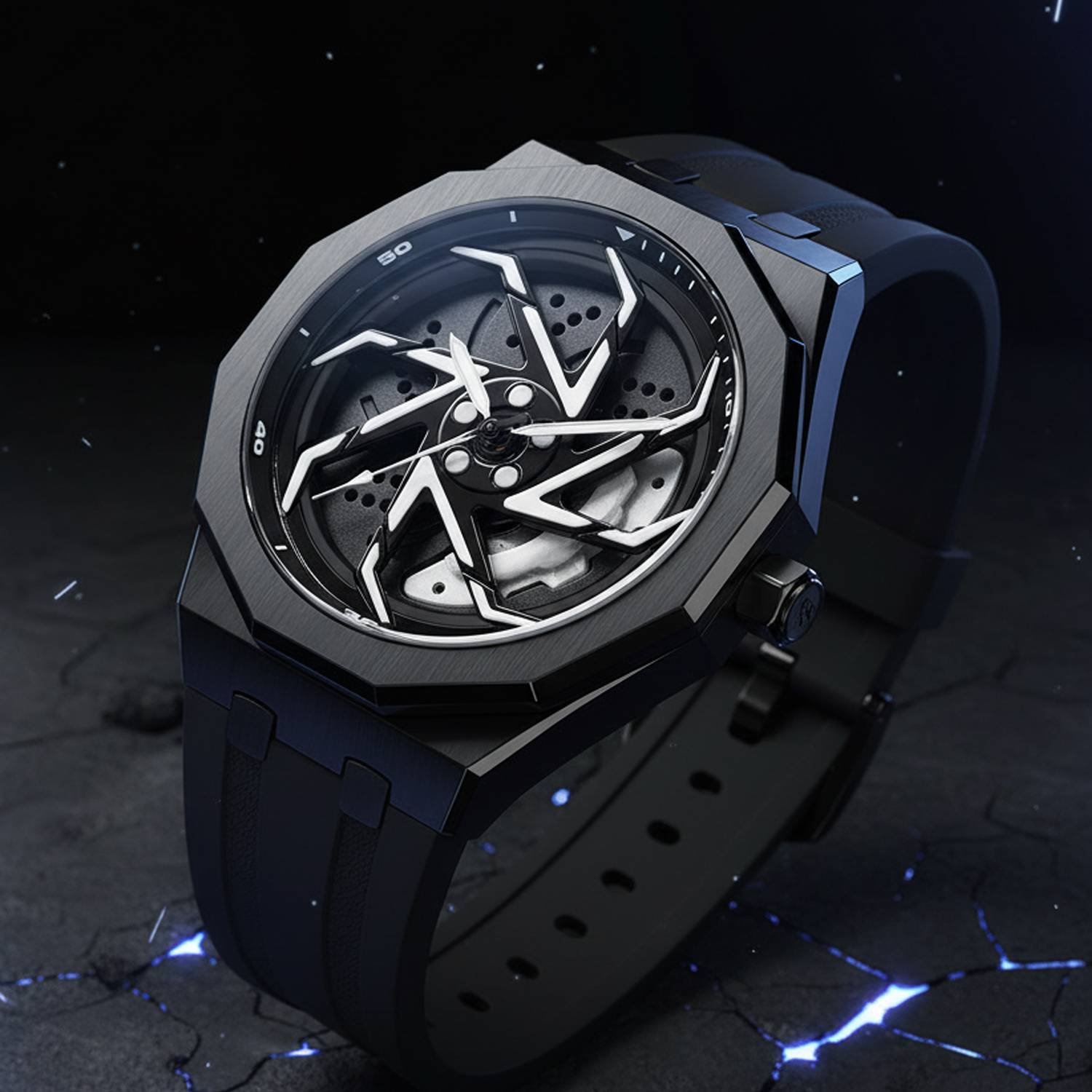 IIK Men's Car Wheel Watch with Spinning Rim - Image 2