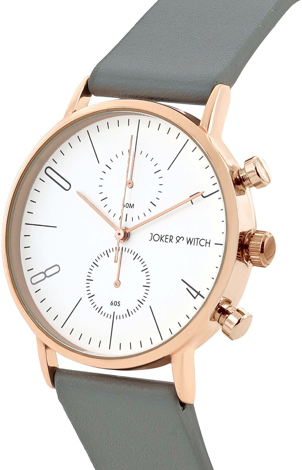Image of Joker & Witch Joker & Witch Bangkok Analogue 38mm White Dial Grey Faux Leather Watch for Men Analog Watch - For Men