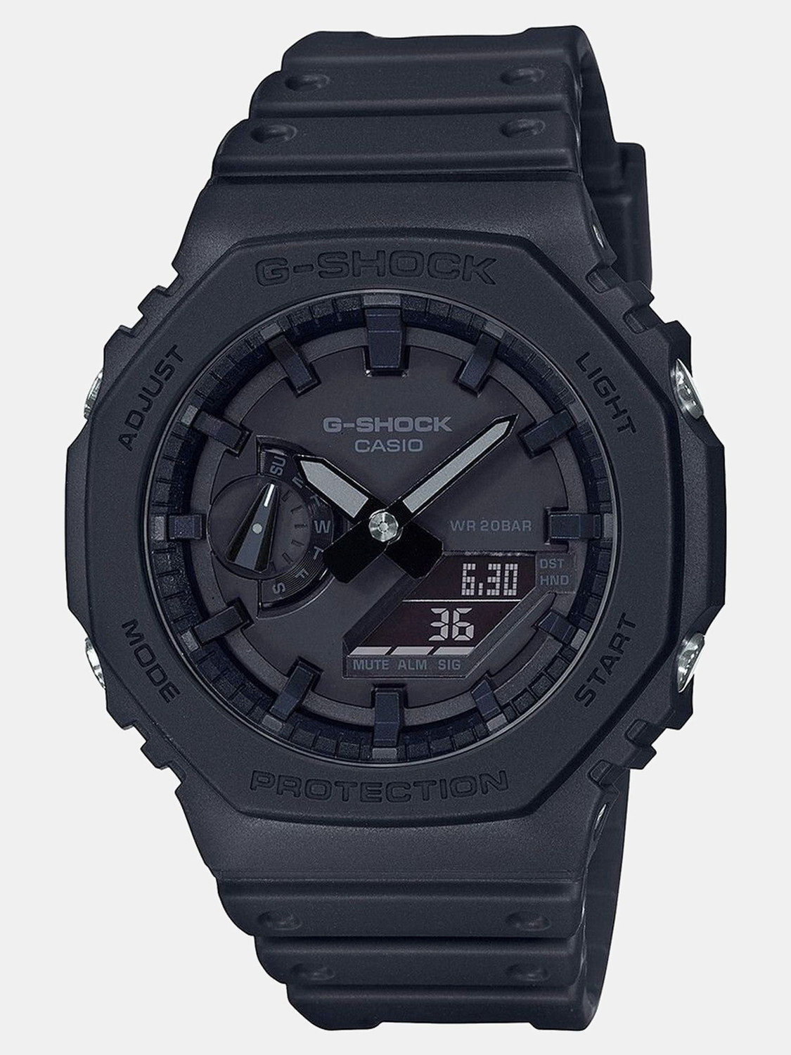 Image of CASIO GA-2100-1A1DR G-SHOCK GA-2100-1A1DR Black Dial Resin Strap Analog-Digital Watch - For Men