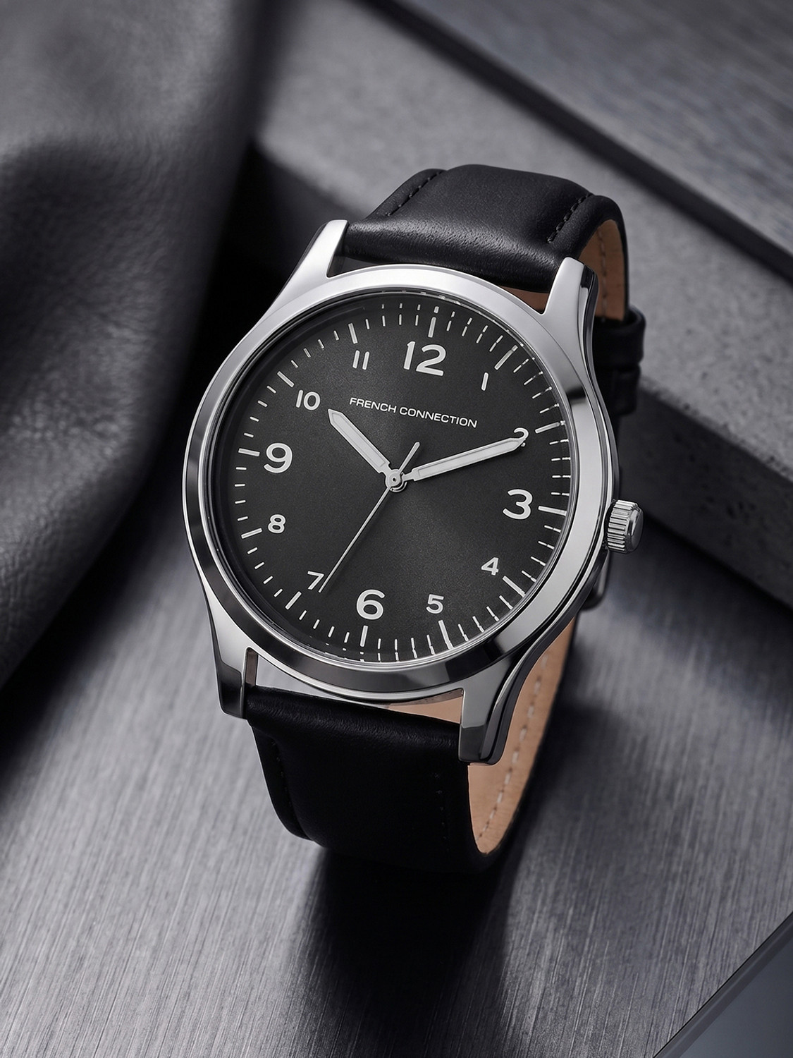Image of French Connection Men's Round Black Dial Analog Watch Analog Watch - For Men