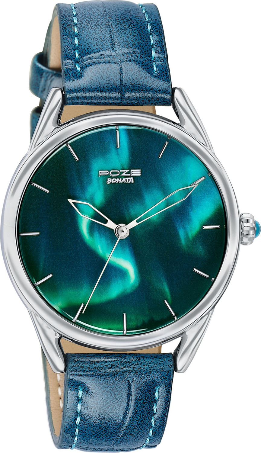 Image of SONATA Poze 8 Sonata Northern Lights inspired Poze With luminous effect Blue Dial Analog Watch - For Men & Women