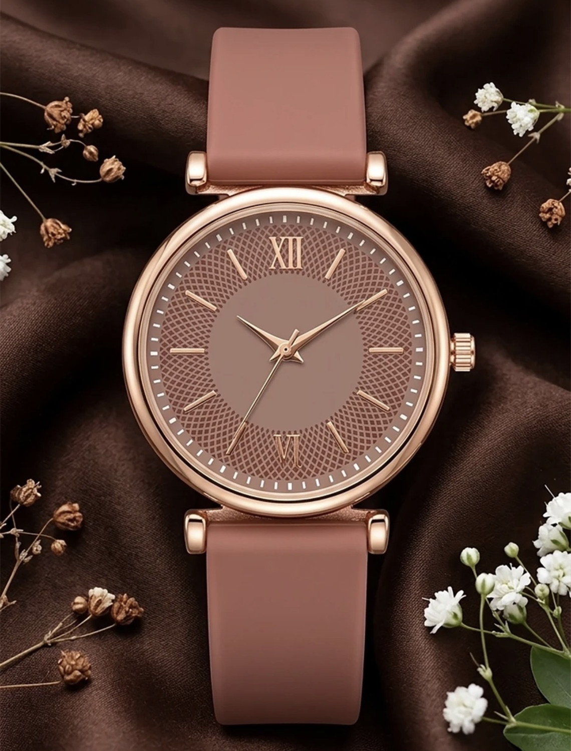 Image of Shivark Roman Figure Dial And Silicone Strap Analog Watch - For Women SL-146