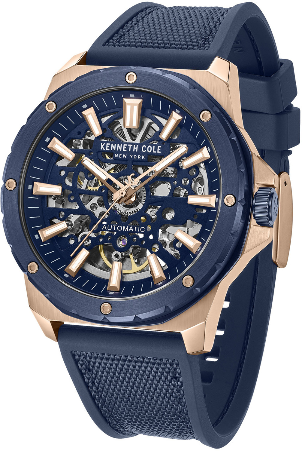Image of Kenneth Cole Automatic Cole Automatic Blue Dial Blue Silicon Strap Analog Watch - For Men