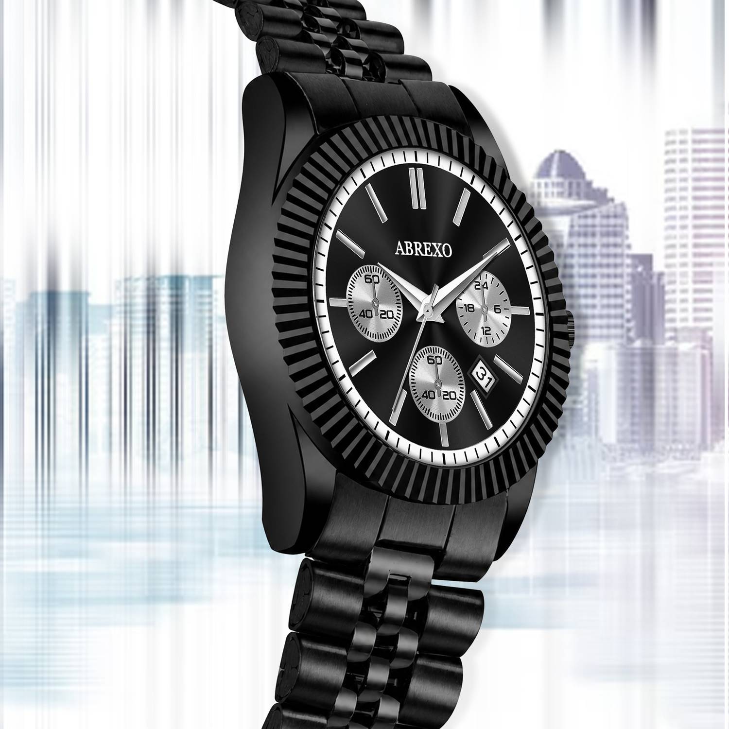ABREXO Abx3500 Black Chrono RLX Watch - Image 5