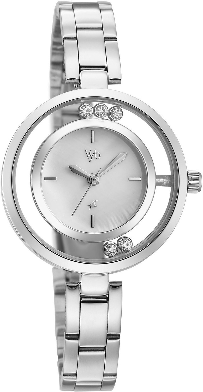 Image of Fastrack Vyb Starlet Manifester Quartz Silver Dial Steel Stainless Steel Strap Analog Watch - For Women
