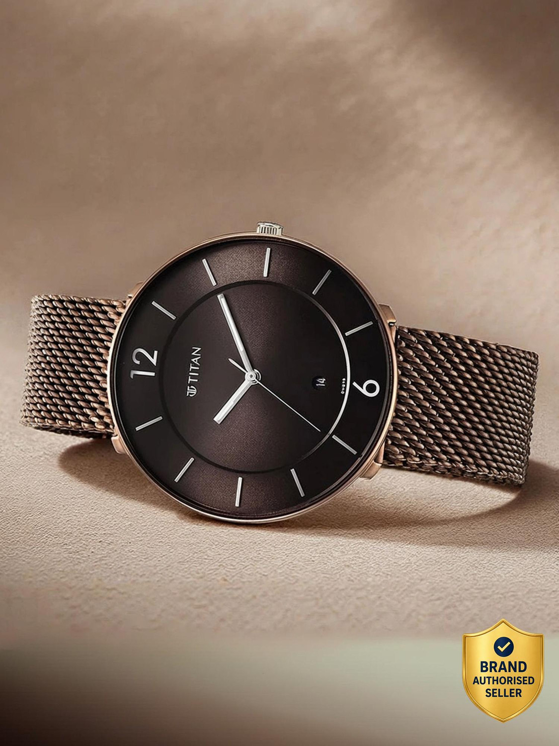 Titan Neo Splash 2.0 Titan Neo Splash With Date Brown Dial Brown Stainless Steel Strap Analog Watch  - For Men