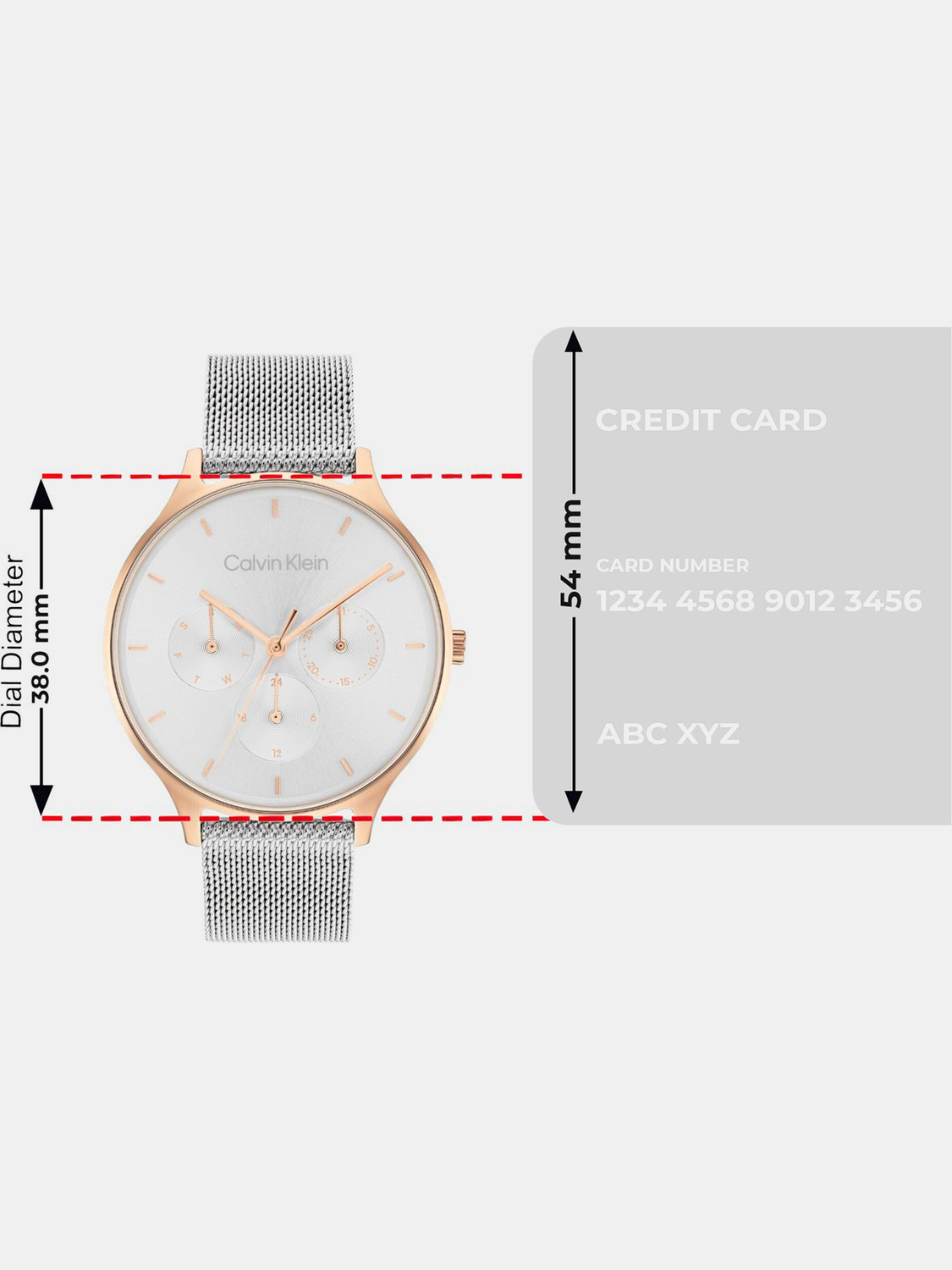 Image of Calvin Klein Timeless Mesh Mf Timeless Mesh Mf Silver White Round Dial Analog Watch - For Women