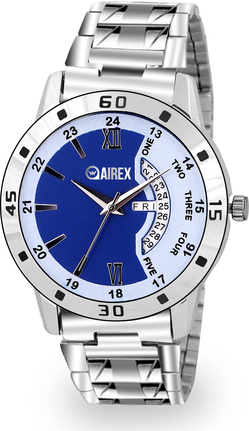 Airex Day & Date Blue and White Dial Steel Chain Analog Watch - For Men Air DD Chain 1 Analog Watch  - For Men