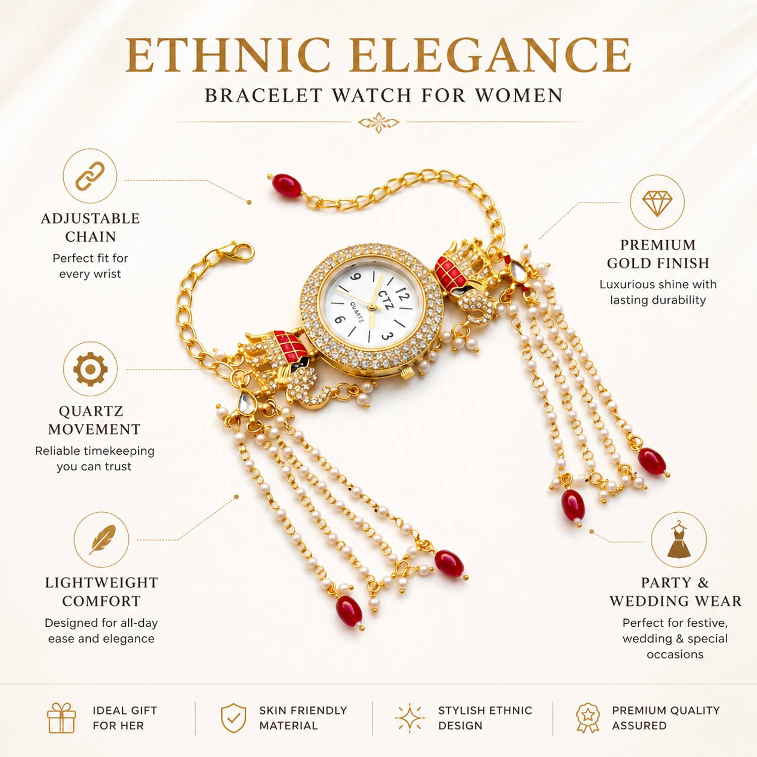 ShrutiHandcraft Ethnic Analog Watch - Women - Image 2