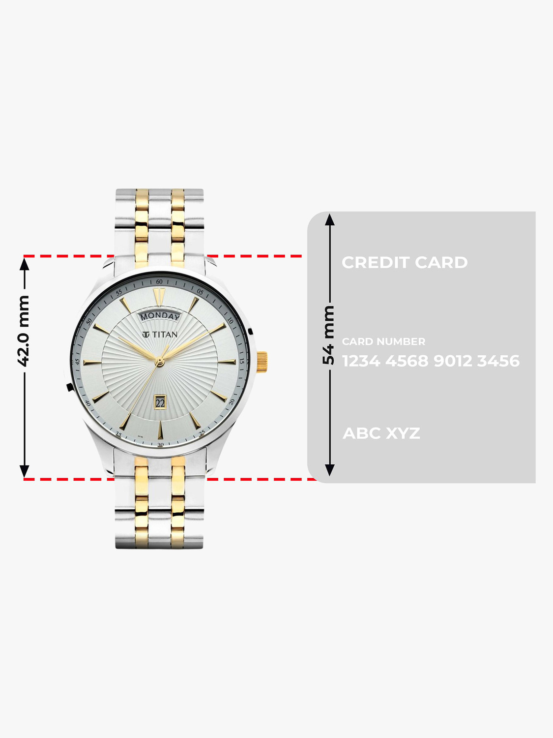 Image of Titan Titan Regalia Opulent Silver Dial Silver & Gold Stainless Steel Strap Analog Watch - For Men