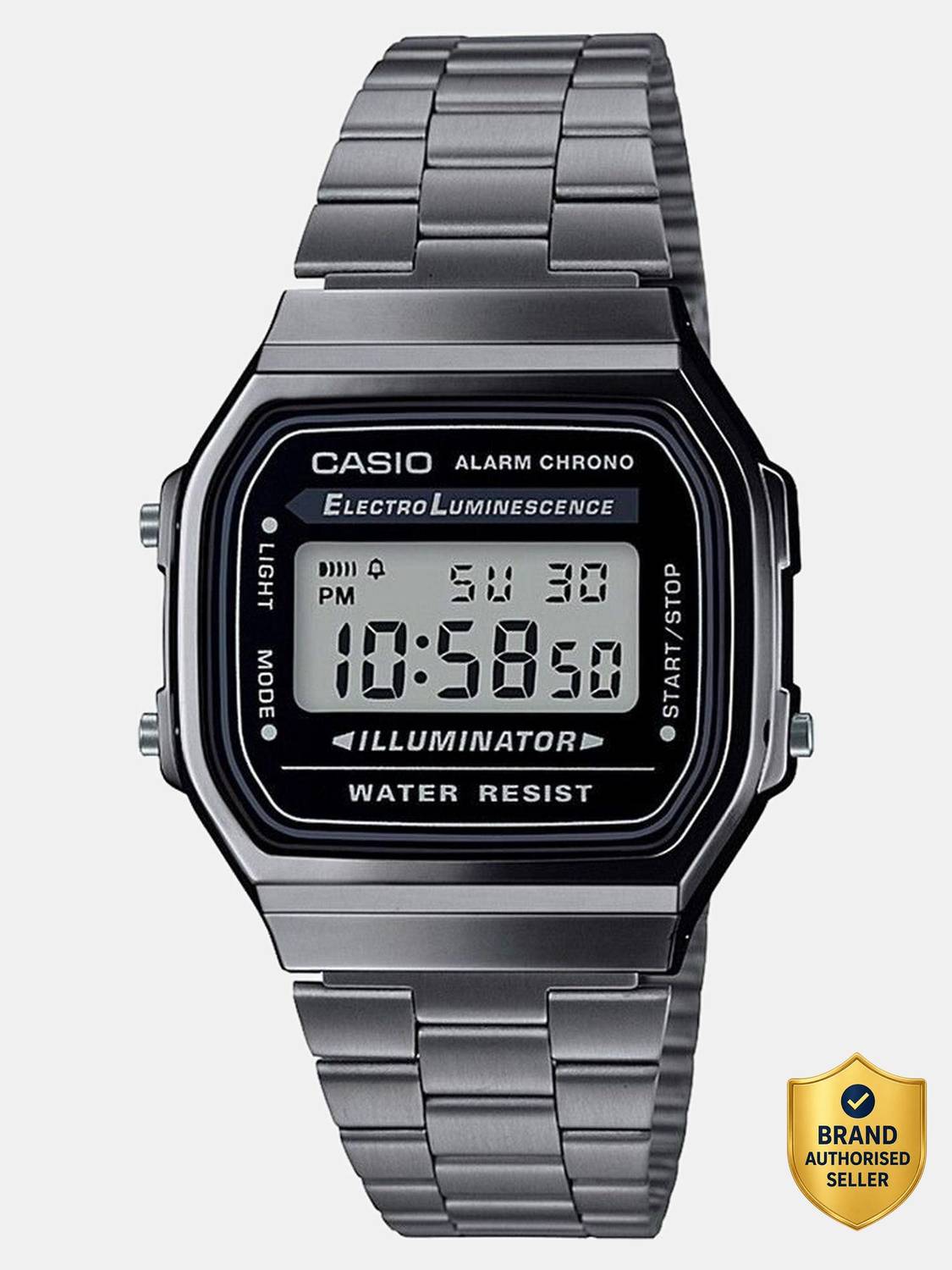 Casio A168WGG-1ADF Vintage Dial Black Stainless Steel Digital Watch