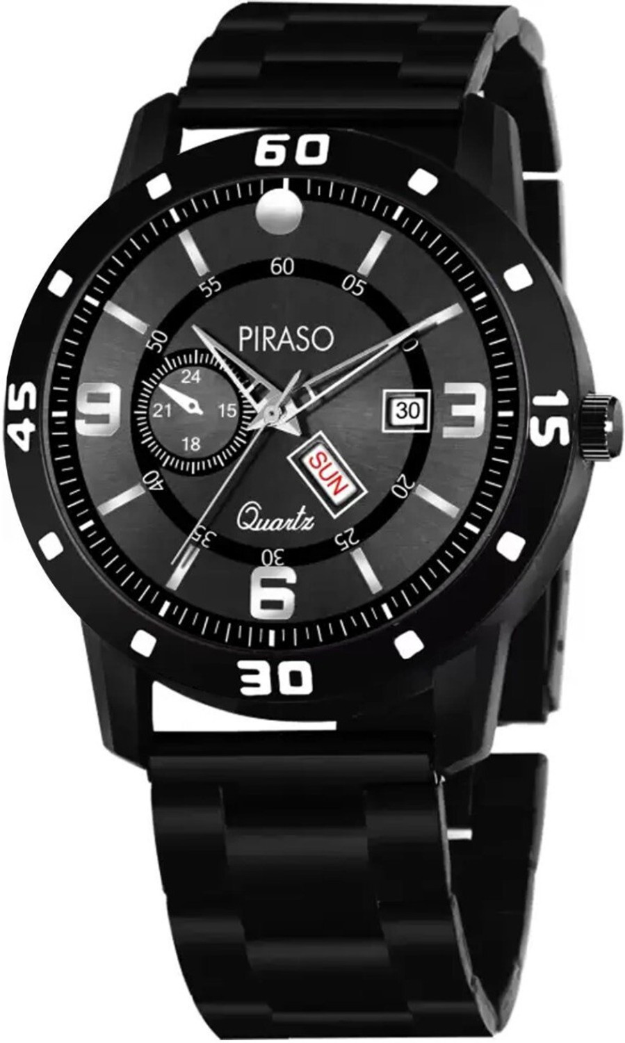 Image of PIRASO D&D F95 BLACK ANALOG DAY AND DATE WORKING BLACK DIAL BLACK CHAIN WATCH FOR MEN & BOYS Analog Watch - For Men