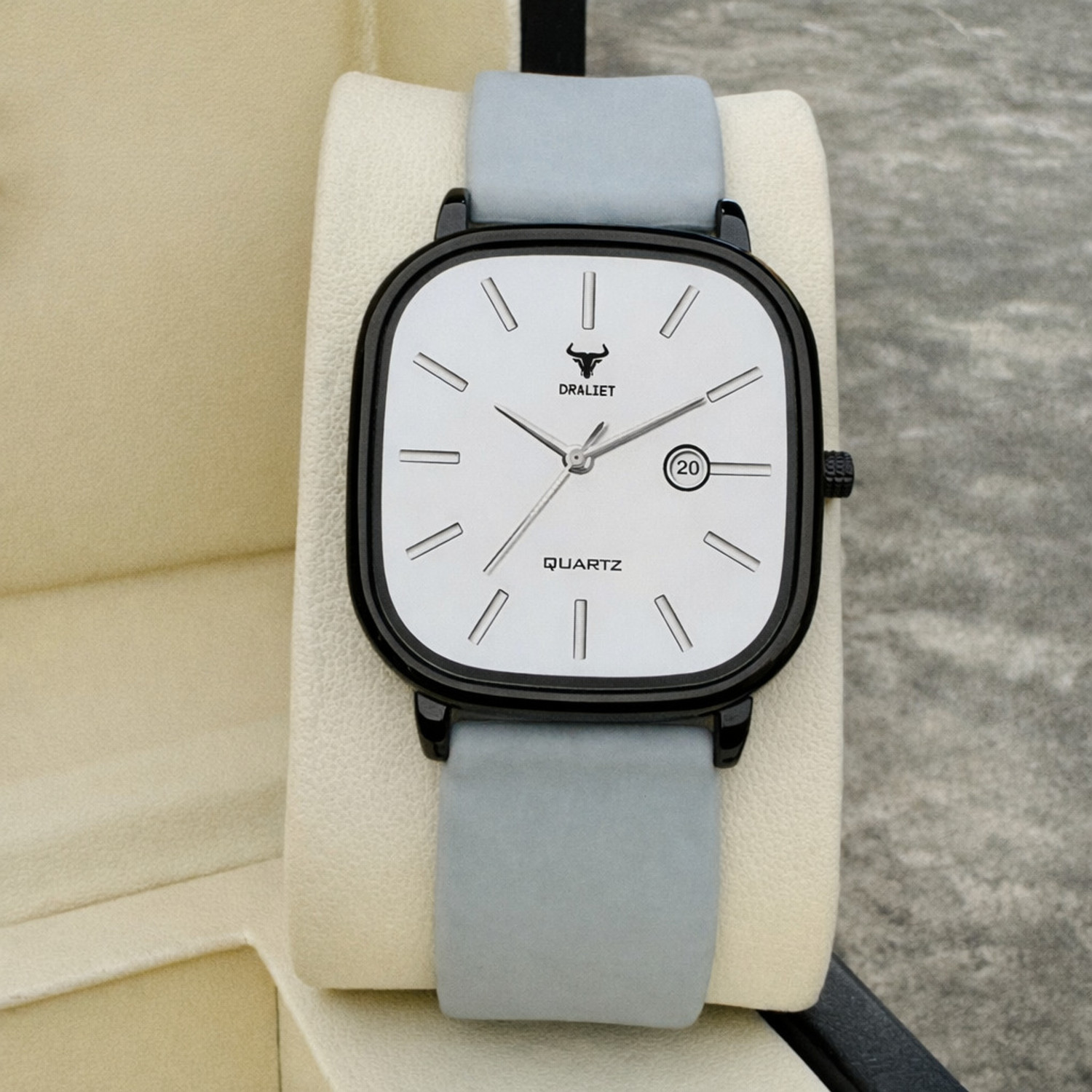 Image of DRALIET RD-9102 Elegant Series Square Quartz For Boys Analog Watch - For Men