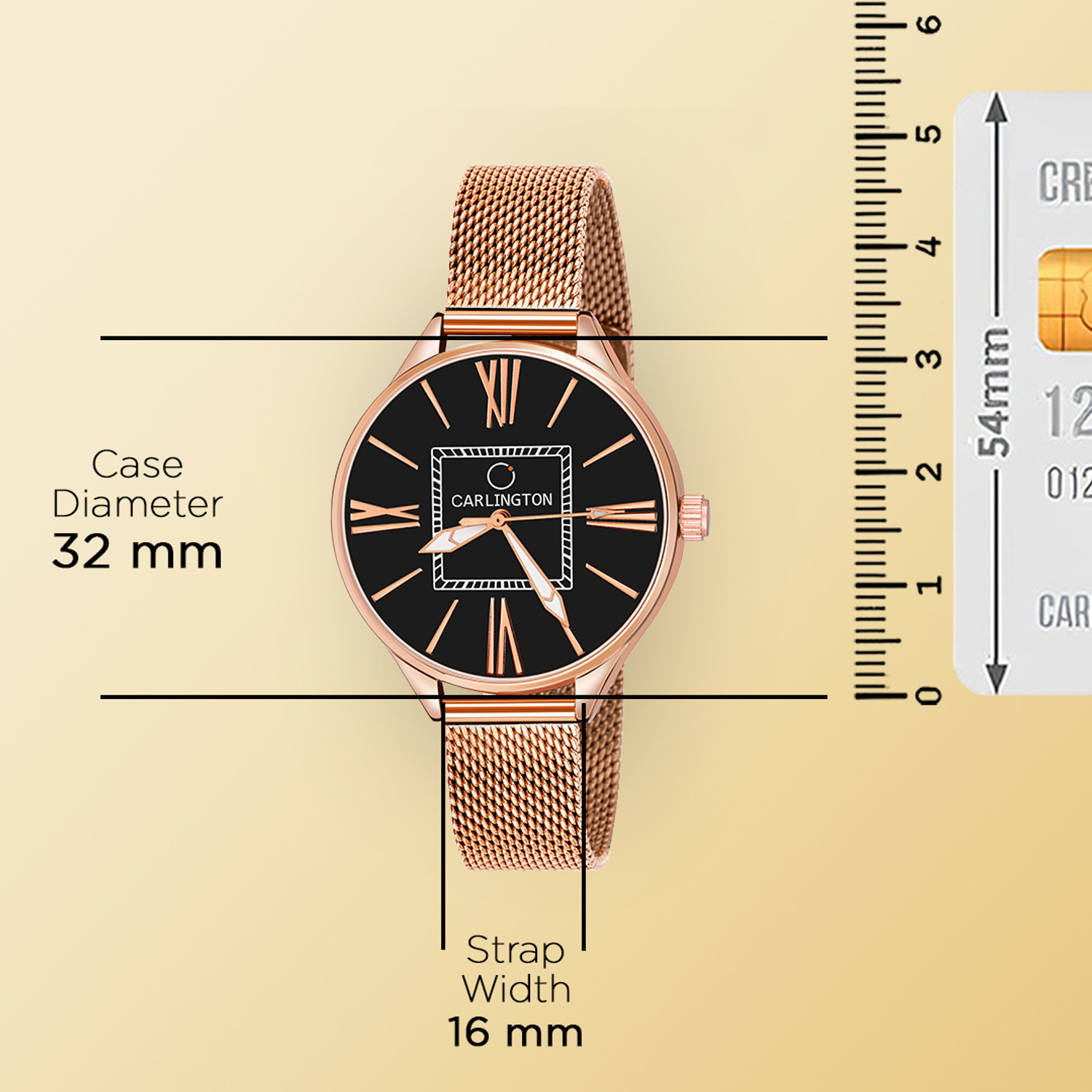Image of Carlington CT2015 Carlington Elite Ladies With Self Adjustable Mesh Strap And Water Resistant Analog Watch - For Women